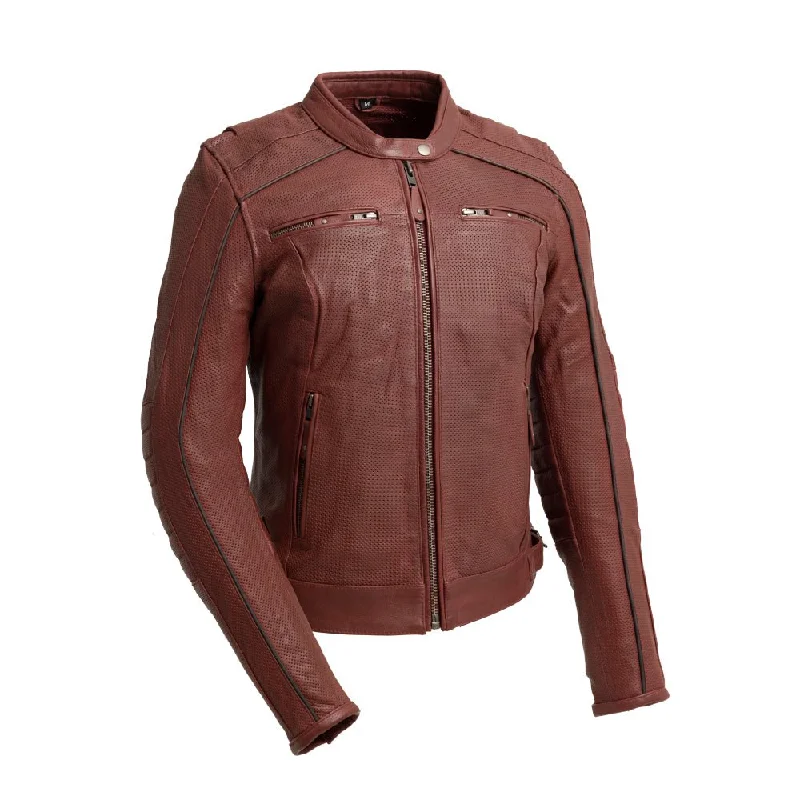 Women's Transitional Garments Jada - Women's Perforated Motorcycle Leather Jacket