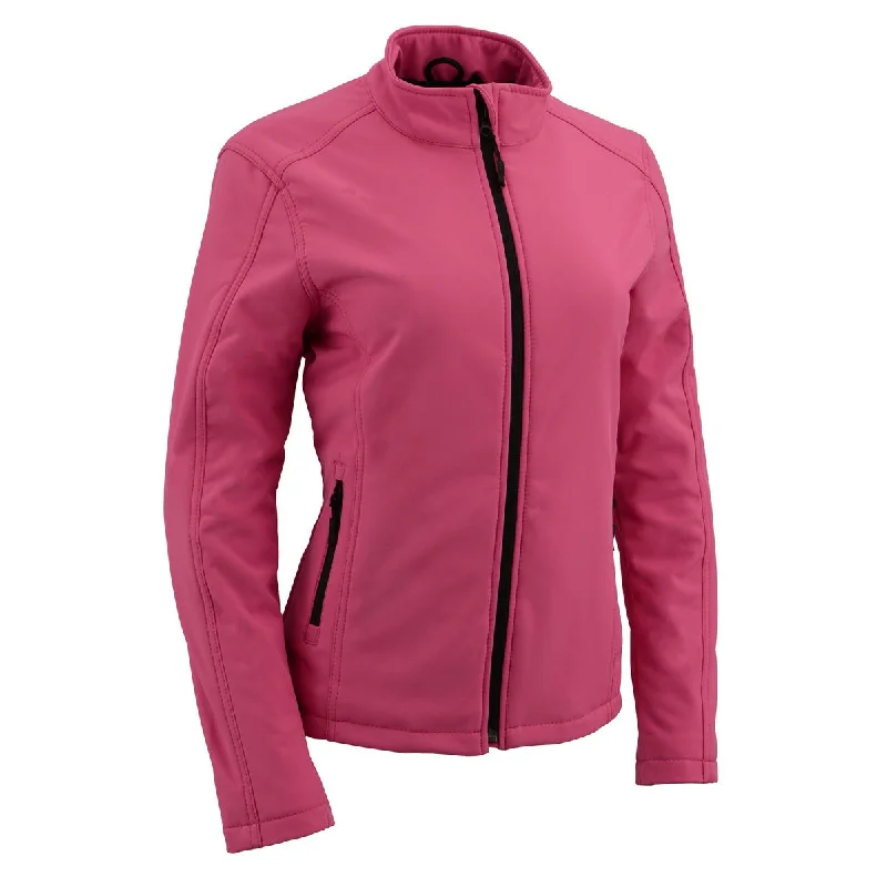 Vintage Women's Fashion Milwaukee Leather MPL2763 Women's Fuchsia Waterproof Lightweight Soft Shell Jacket