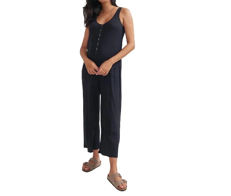 Sustainable Women's Clothing The 24/7 Feeding Jumpsuit In Black