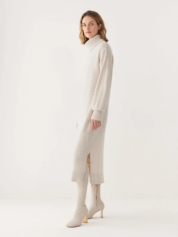 Versatile Women's Fashion The Turtleneck Sweater Dress in Cream