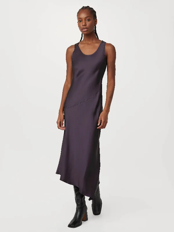 Women's Seasonal Wardrobe Clothing The Asymmetrical Slip Dress in Dark Purple