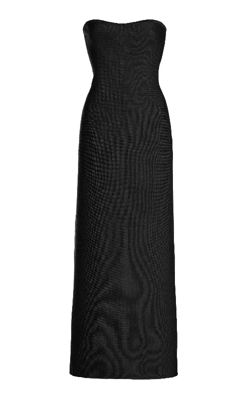 Stylish Women's Clothing Calderon Knit Maxi Dress in Black Merino Wool Cashmere