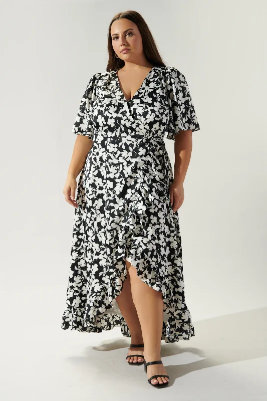 Clothing Brands Casablanca Floral Abelia Hi Low Maxi Dress Curve