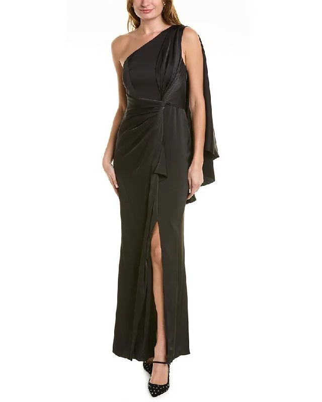 Stylish Women's Outerwear Apparel Maison Tara One-Shoulder Column Gown