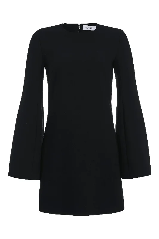 Women's Travel Attire Shandon Tunic in Black Double Face Wool Crepe