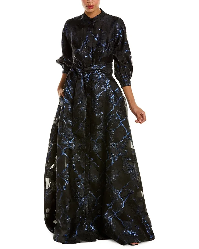 Women's Clothing For Everyday Wear Teri Jon by Rickie Freeman Jacquard A-line Gown