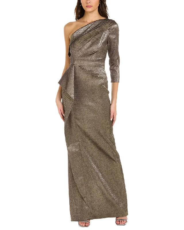 Bold and Elegant Women's Fashion Teri Jon by Rickie Freeman One-Shoulder Column Gown