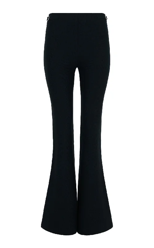 Stylish Clothes For Women Ayala Flare Cropped Knit Pant in Black Merino Wool Cashmere