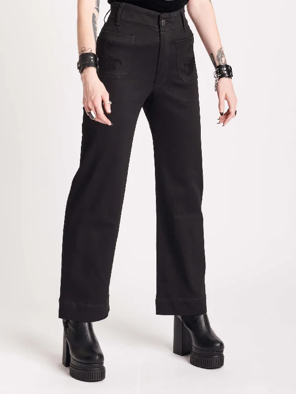 Affordable Online Boutiques Cropped Wide Leg Jeans