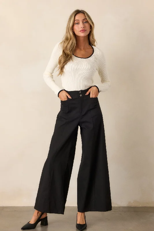 Fashion-Forward Women's Clothing Daylight Glimmer Black Wide Leg Pants