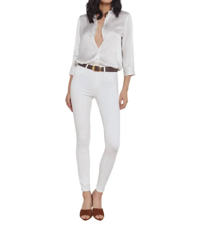 Women's Seasonal Clothing High-Rise Skinnny Jeans In Blanc