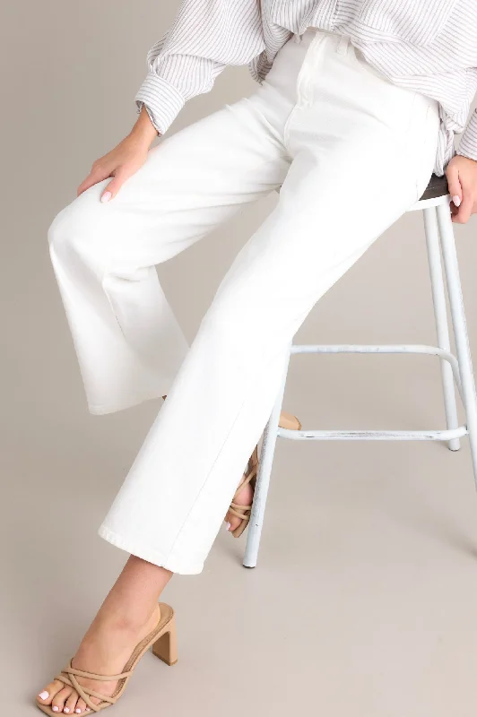 Women's Night-Out Outfit Into The Clouds White Cropped Wide Leg Jeans (RESTOCK FEB 2025)