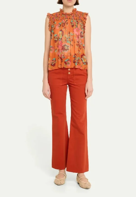 Women's Evening Wear Outfit Lou Jeans In Red Ochre