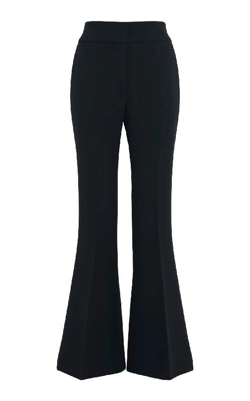 Casual Chic Women's Clothes Marsh Flare Cropped Pant in Black Wool Crepe