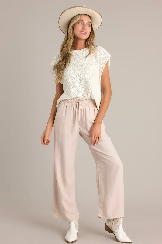 Top 10 Women's Online Clothing Stores Midnight Comfort Beige Wide Leg Pants