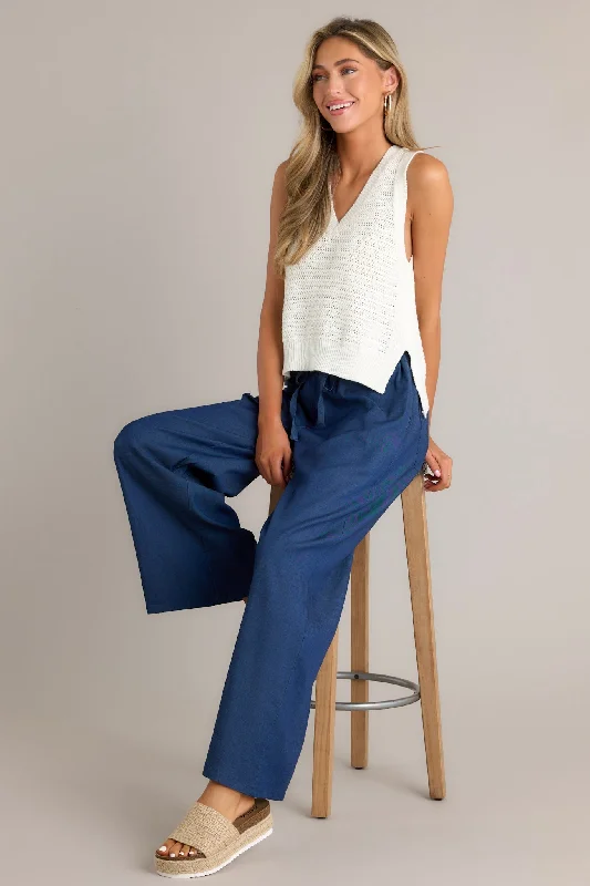 Online Boutiques Clothing Moonlight Blues Dark Chambray Pants