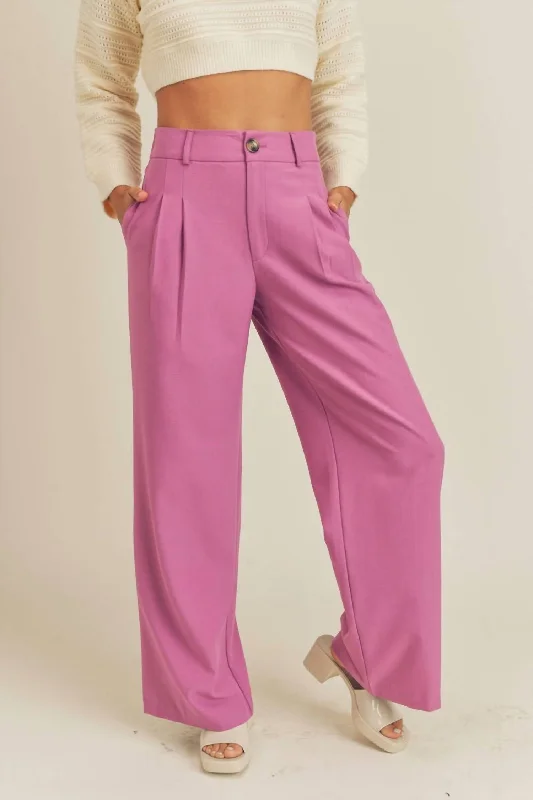 Women's Attire My Best Effort Wide Leg Trousers In Orchid