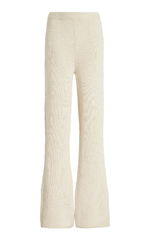 Outlet Clothing Ornston Knit Pant in Ivory Cashmere