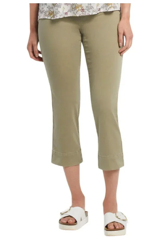 Sustainable Fashion Clothing For Women Pull On Kick Flare Capri In Sage