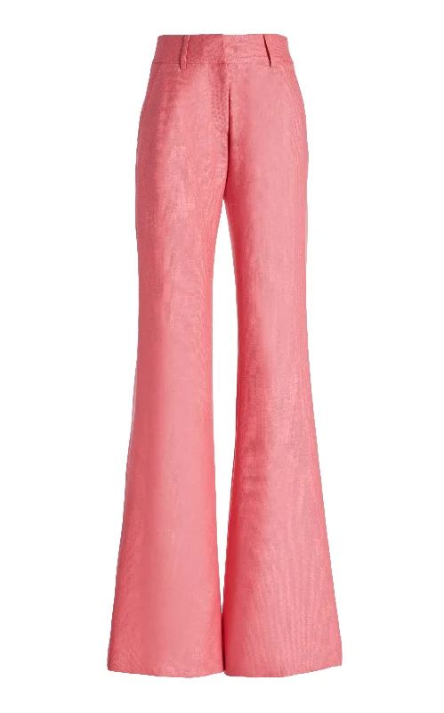 Chic Women's Clothing for Date Nights Rhein Pant in Watermelon Silk Virgin Wool