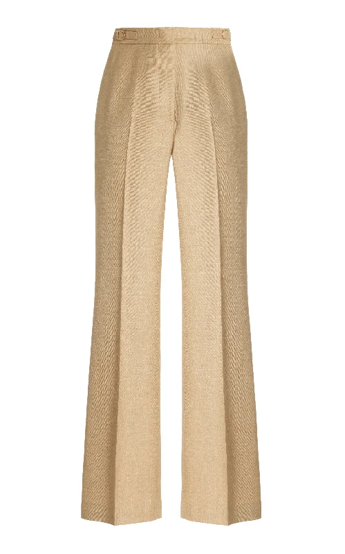 Timeless Women's Fashion Styles Vesta Pant in Hay Virgin Wool and Silk Linen