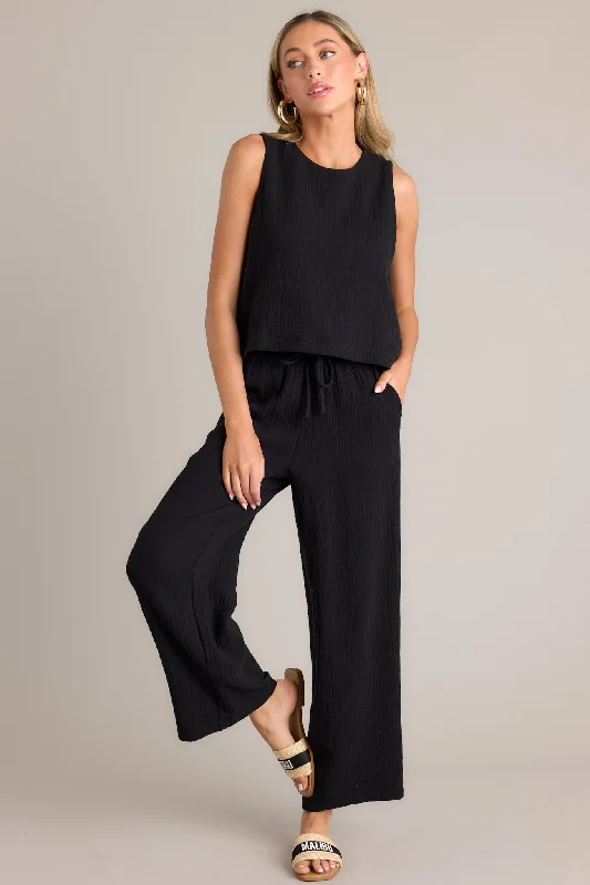 Elegant Women's Attire Z-Supply Bondi Black Gauze Pants